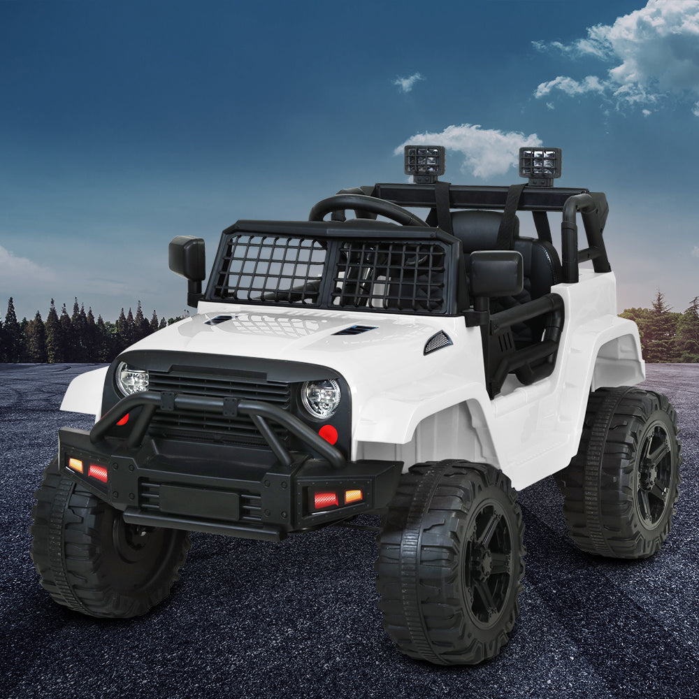 Kids Ride On Car Electric 12V Car Toys Jeep Battery Remote Control White