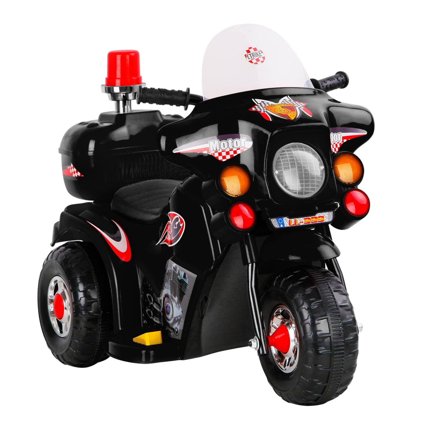 Kids Ride On Three Wheeled Motorbike - Black