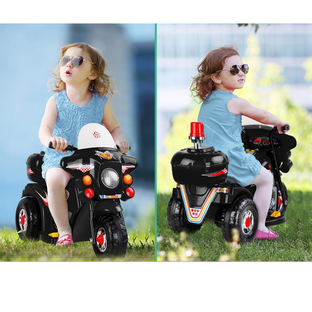Kids Ride On Three Wheeled Motorbike - Black