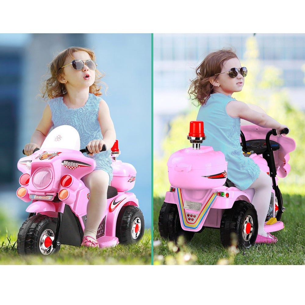 Kids Three Wheel Motorcycle Ride On Toy - Pink