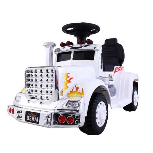 Ride On Childrens Battery Toy Truck - White