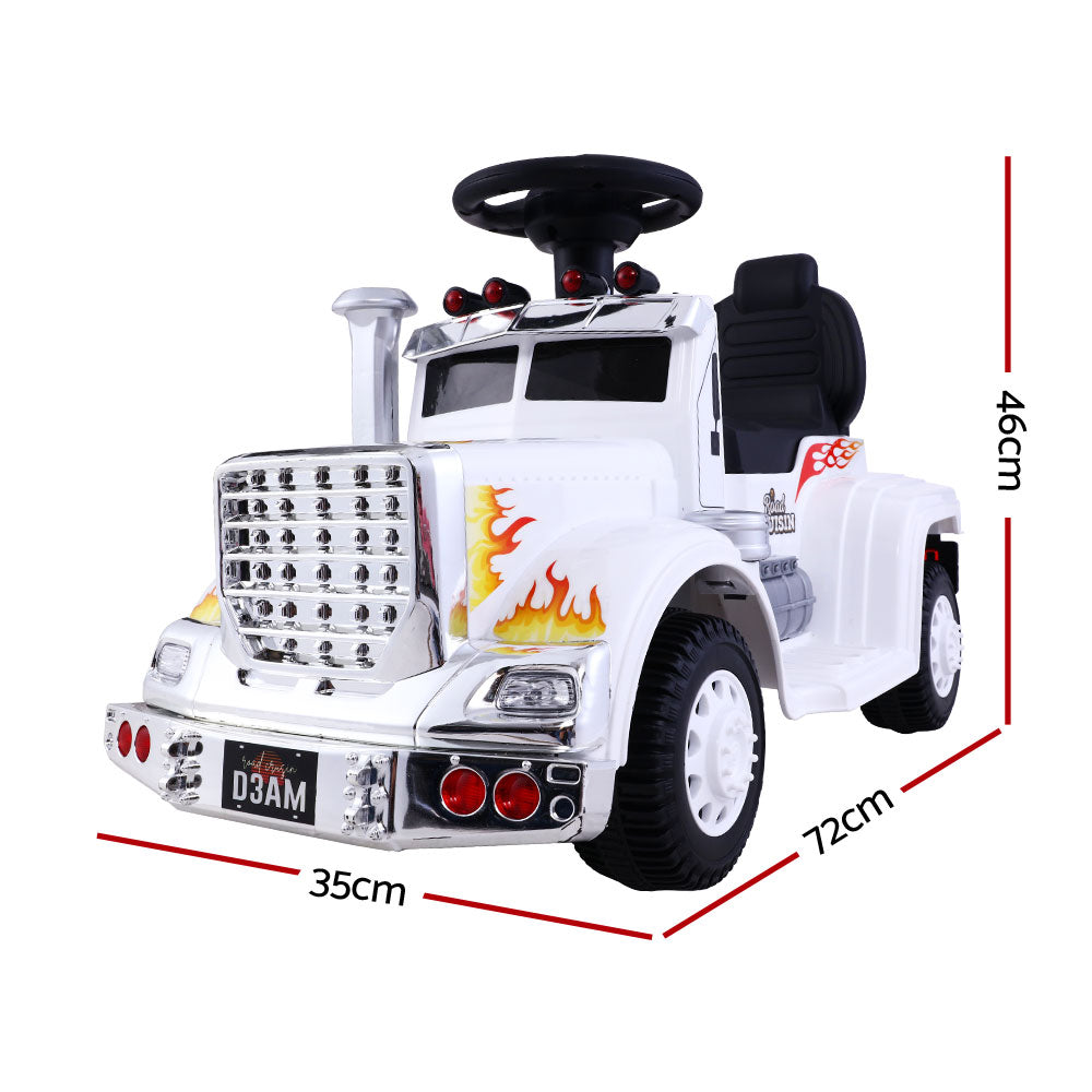 Ride On Childrens Battery Toy Truck - White