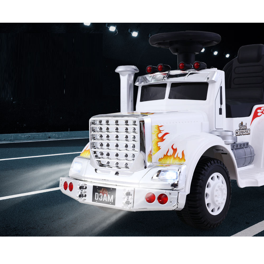 Ride On Childrens Battery Toy Truck - White