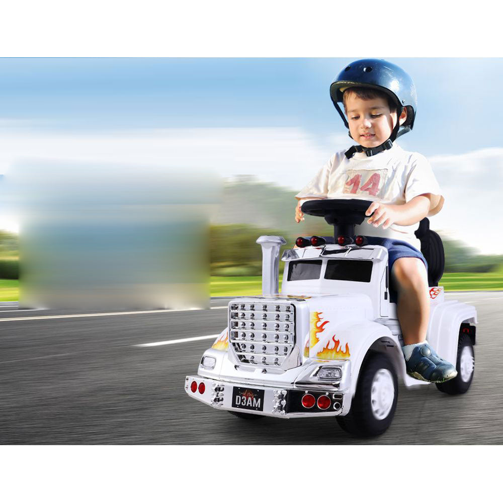 Ride On Childrens Battery Toy Truck - White