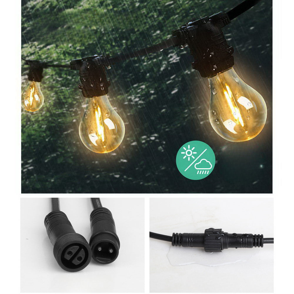 Christmas LED Festoon String Lights Kit Party 40 Bulbs A19 - 41m