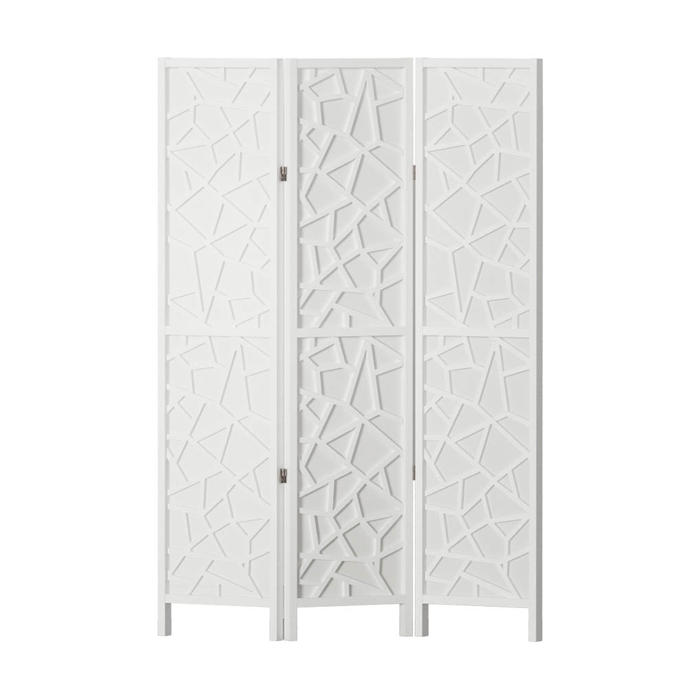 Room Divider Screen Privacy Wood Dividers Stand 3 Panel White