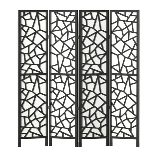 Room Divider Screen Privacy Wood Dividers Stand 4 Panel Black