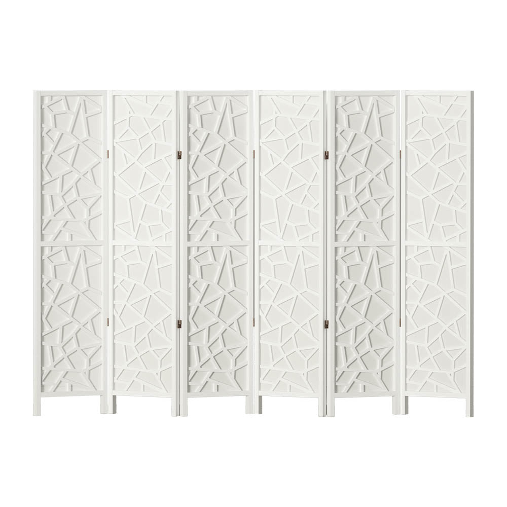 Room Divider Screen Privacy Wood Dividers Stand 6 Panel White