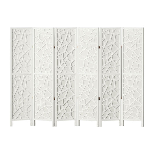 Room Divider Screen Privacy Wood Dividers Stand 6 Panel White