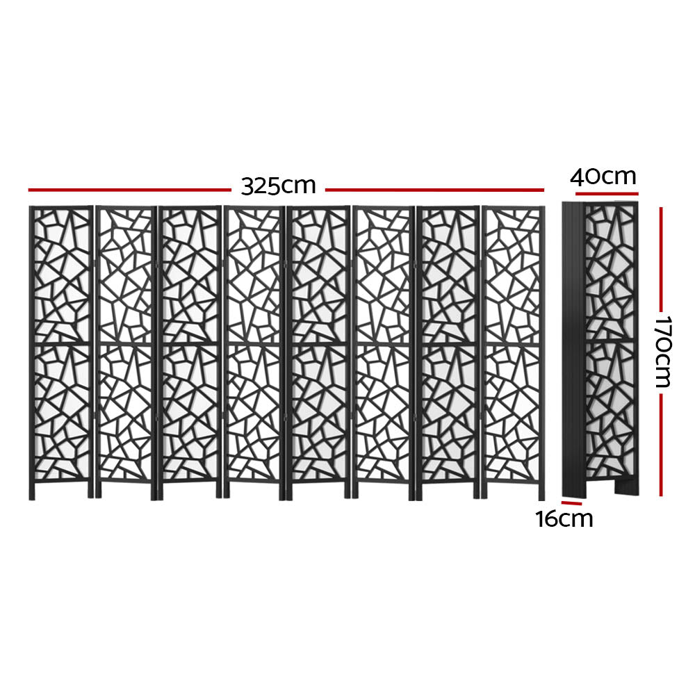 Room Divider Screen Privacy Wood Dividers Stand 8 Panel Black