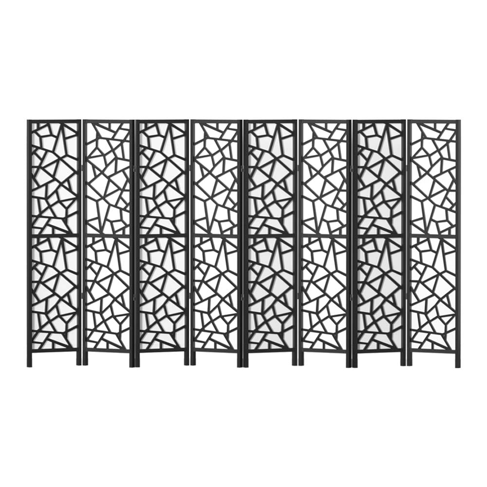 Room Divider Screen Privacy Wood Dividers Stand 8 Panel Black