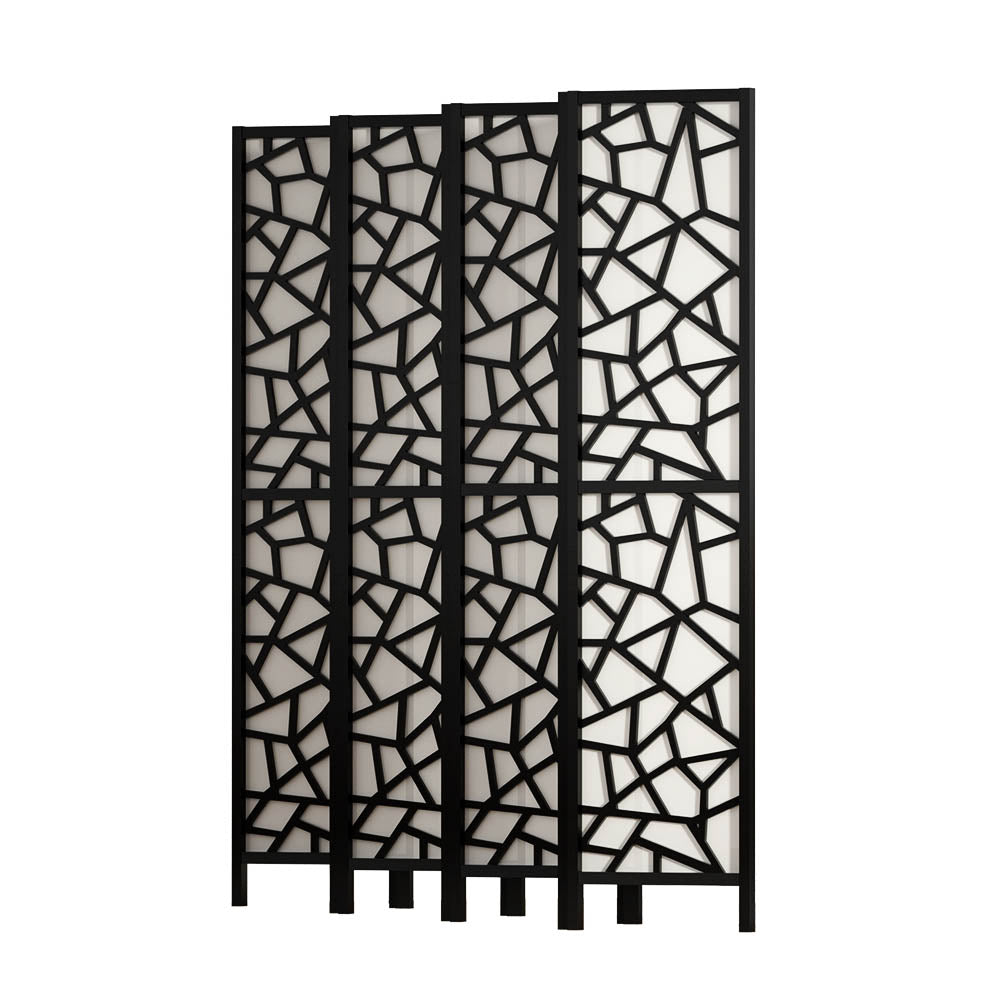 Room Divider Screen Privacy Wood Dividers Stand 8 Panel Black