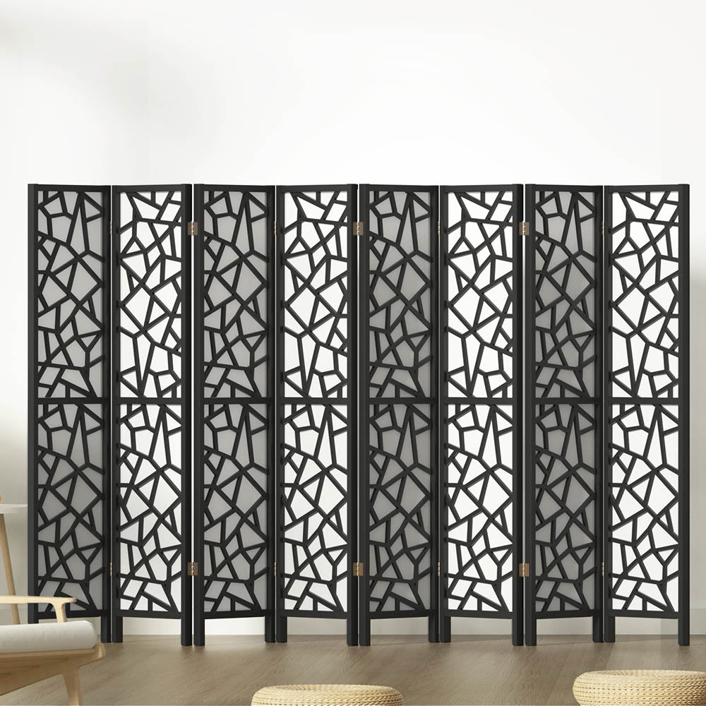 Room Divider Screen Privacy Wood Dividers Stand 8 Panel Black