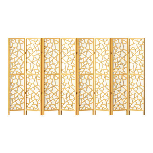 Room Divider Screen Privacy Wood Dividers Stand 8 Panel Natural