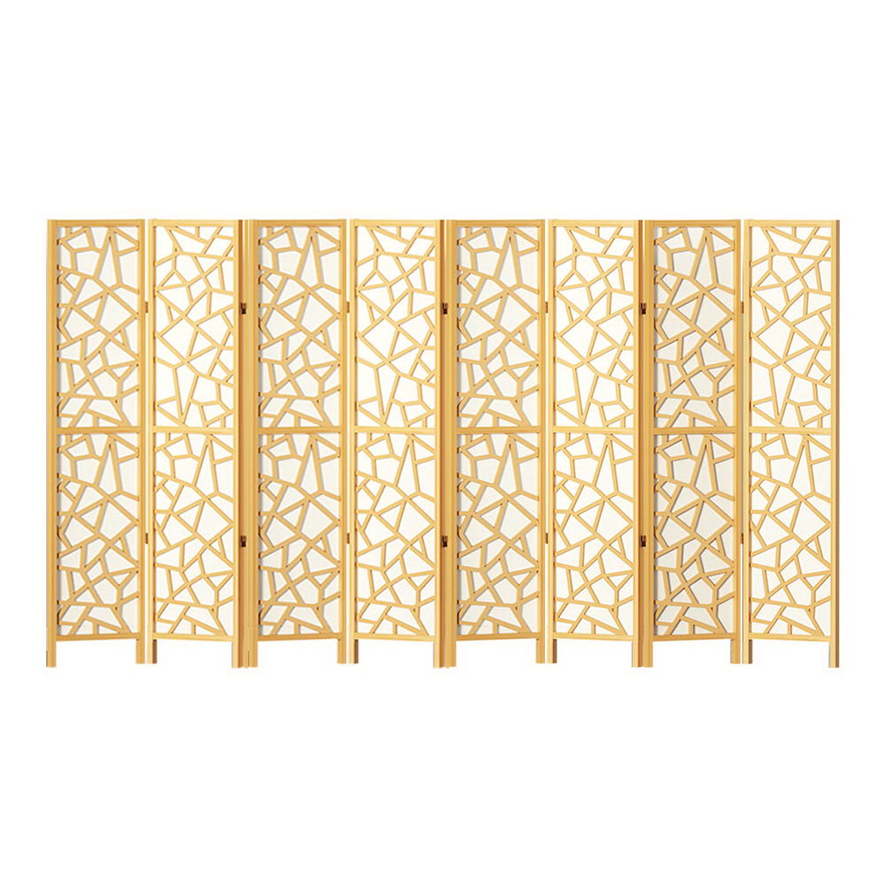 Room Divider Screen Privacy Wood Dividers Stand 8 Panel Natural