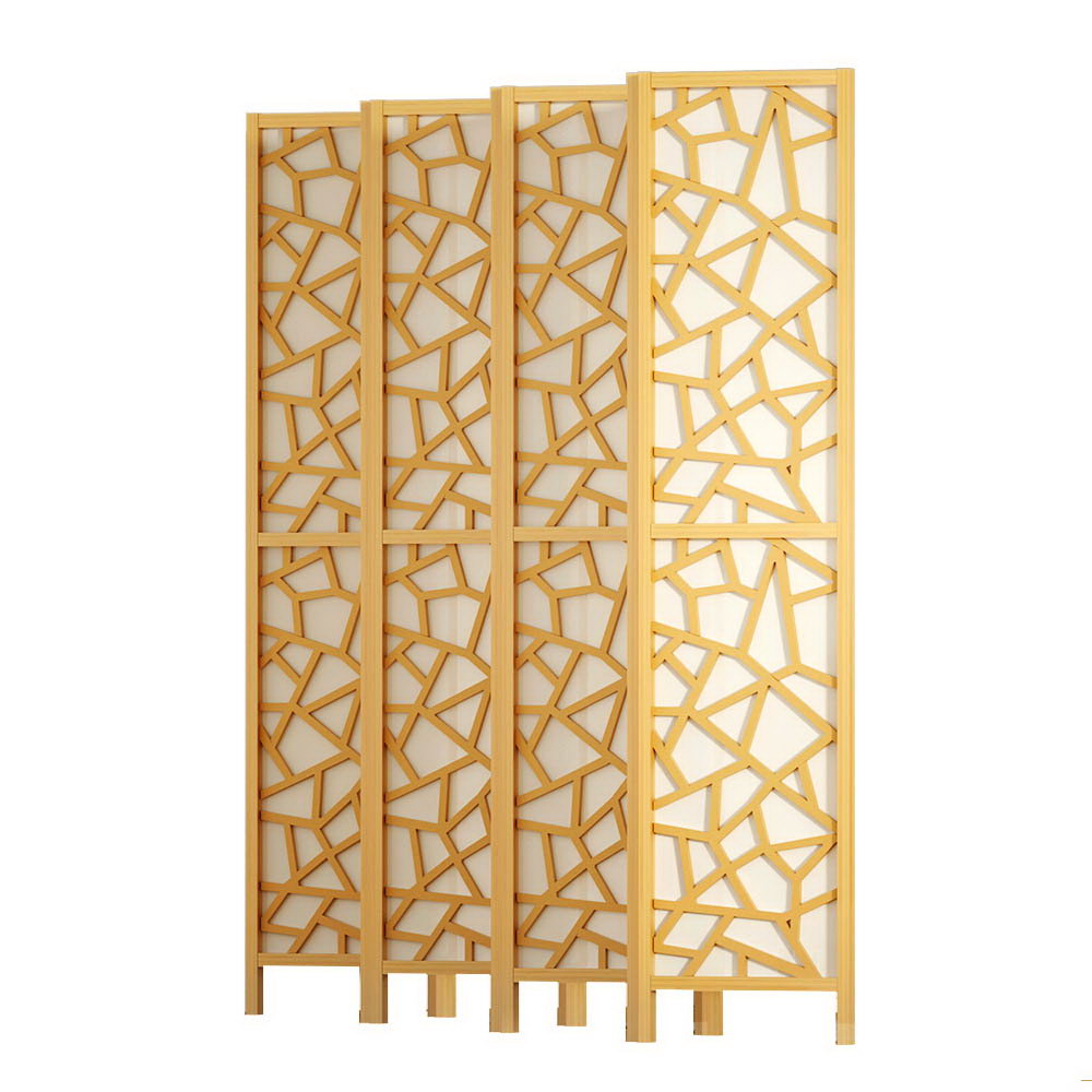 Room Divider Screen Privacy Wood Dividers Stand 8 Panel Natural