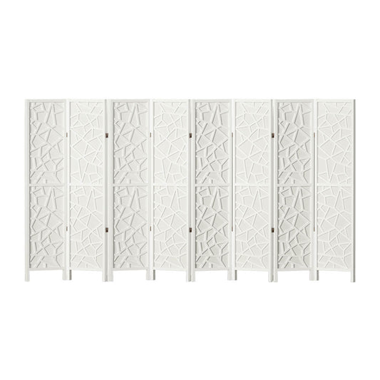 Room Divider Screen Privacy Wood Dividers Stand 8 Panel White