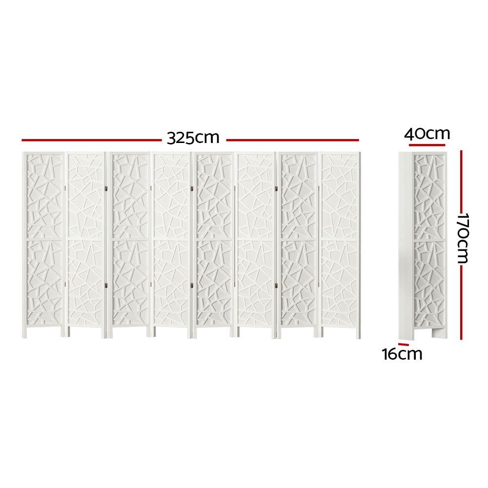 Room Divider Screen Privacy Wood Dividers Stand 8 Panel White