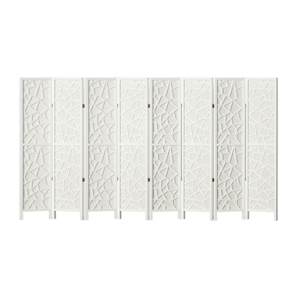 Room Divider Screen Privacy Wood Dividers Stand 8 Panel White