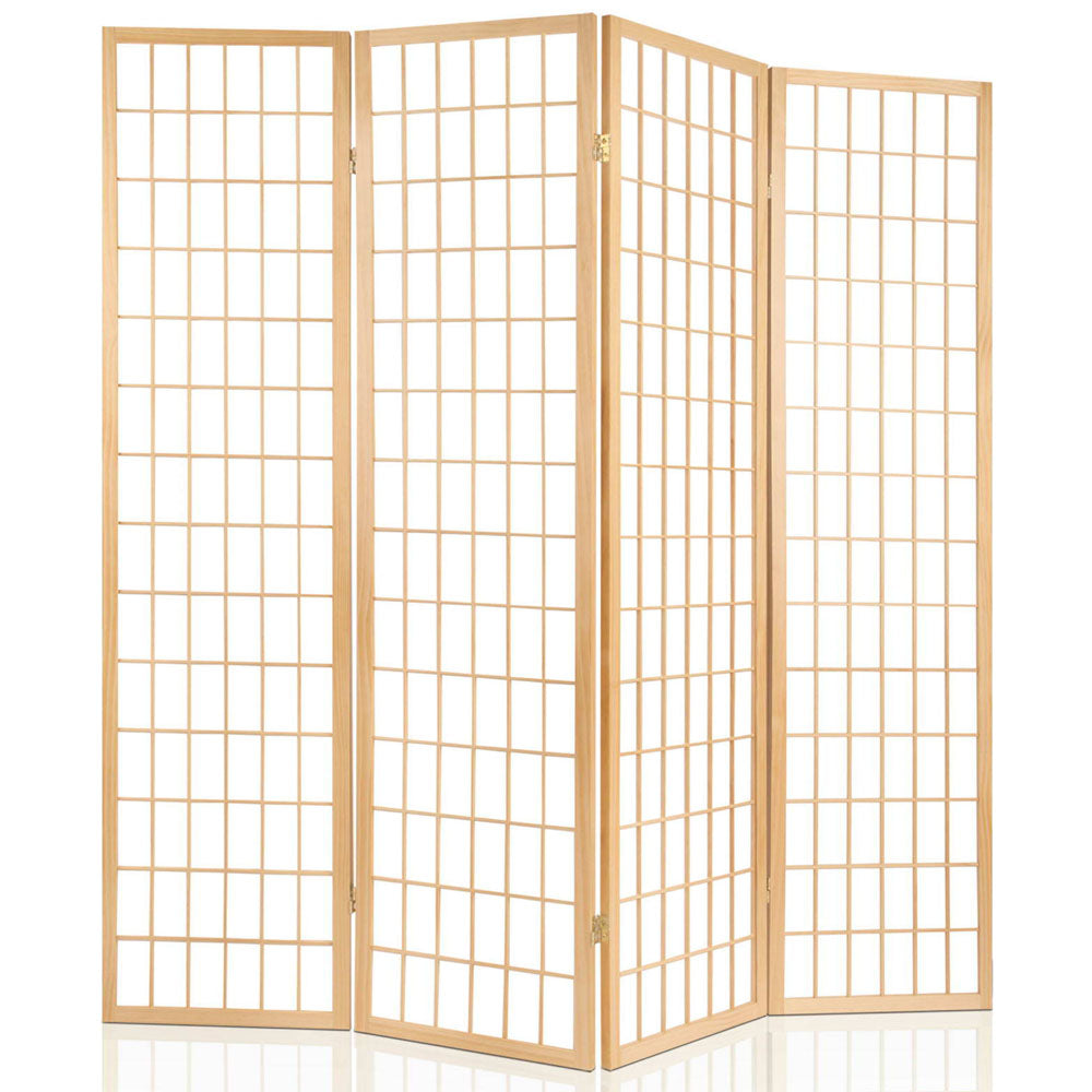 Room Divider Screen Wood Timber Dividers Fold Stand Wide Beige 6 Panel