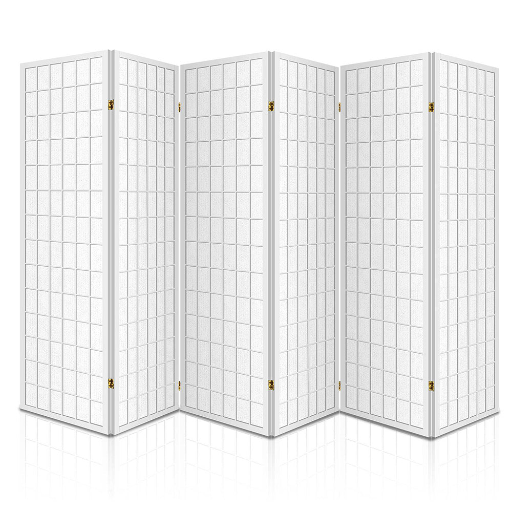 Room Divider Screen Wood Timber Dividers Fold Stand Wide White 6 Panel