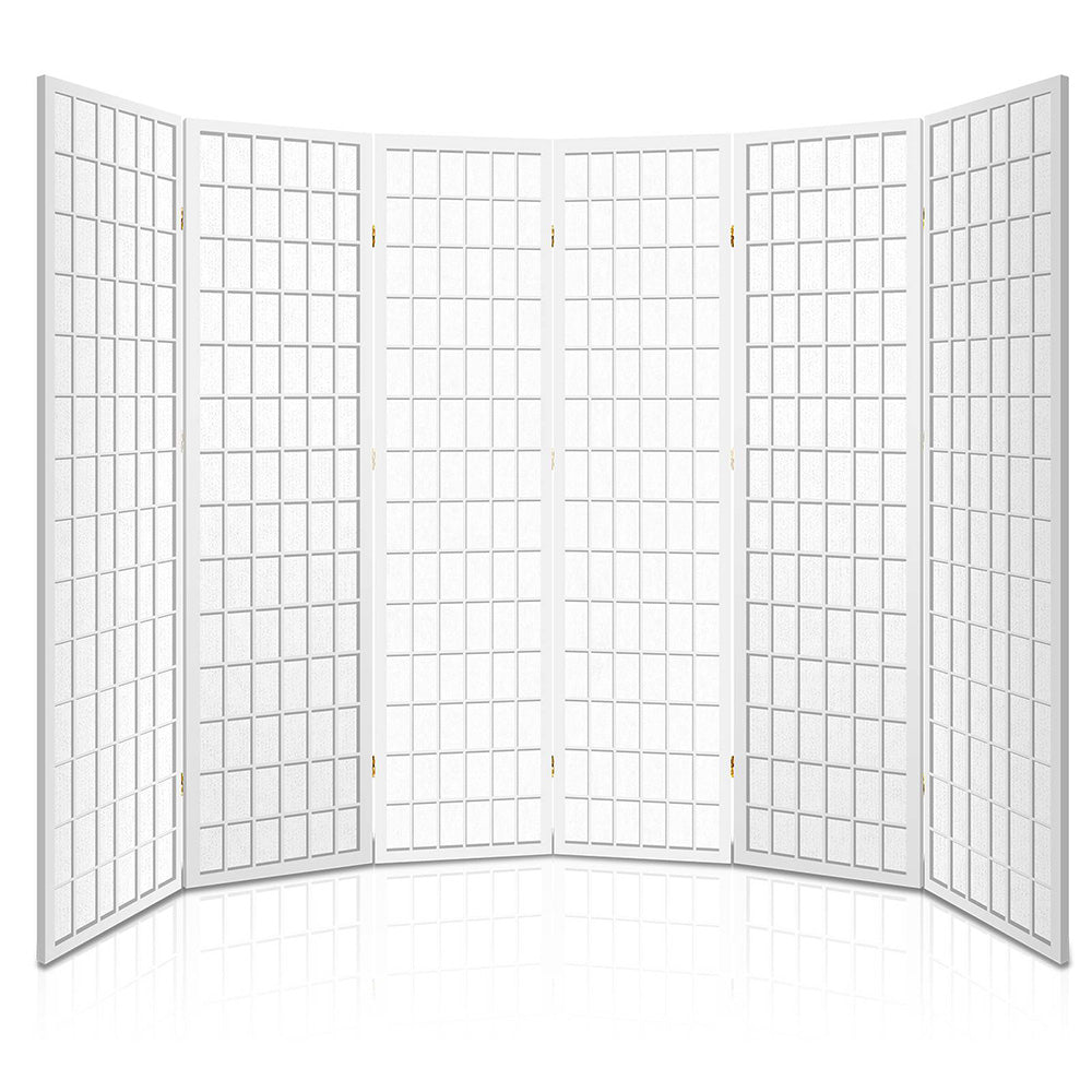 Room Divider Screen Wood Timber Dividers Fold Stand Wide White 6 Panel