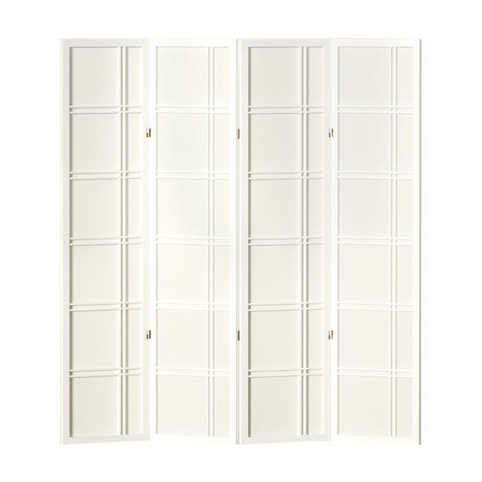 Room Divider Screen Privacy Wood Dividers Stand 4 Panel White