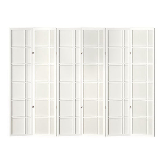 Room Divider Screen Privacy Wood Dividers Stand 6 Panel White