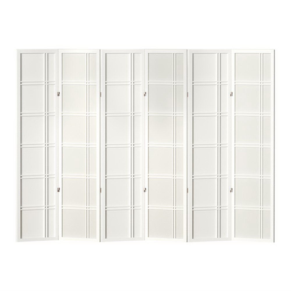 Room Divider Screen Privacy Wood Dividers Stand 6 Panel White