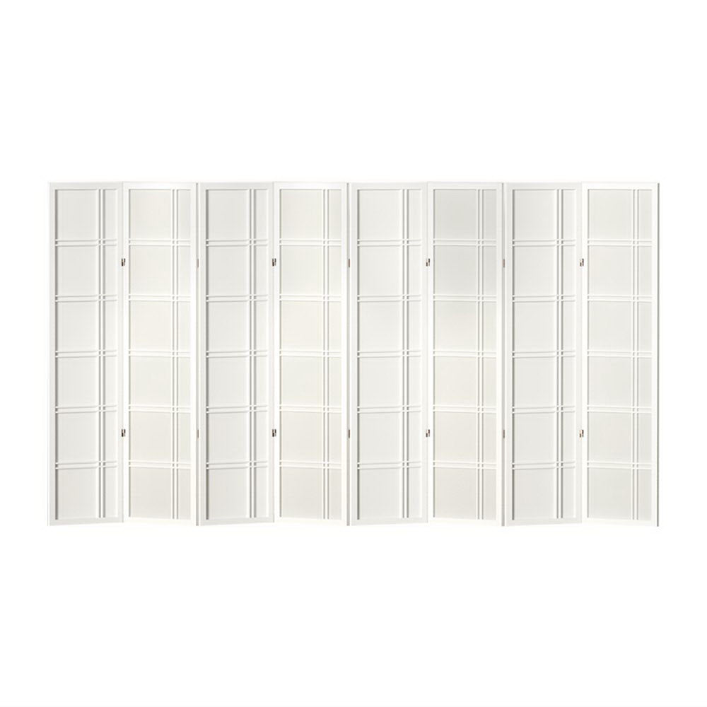 Room Divider Screen Privacy Wood Dividers Stand 8 Panel White