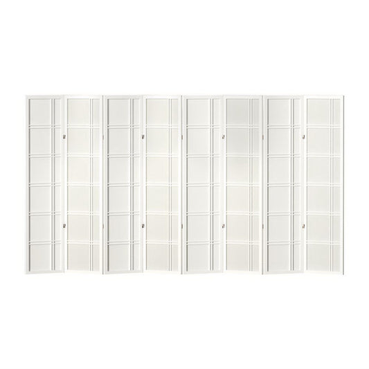 Room Divider Screen Privacy Wood Dividers Stand 8 Panel White