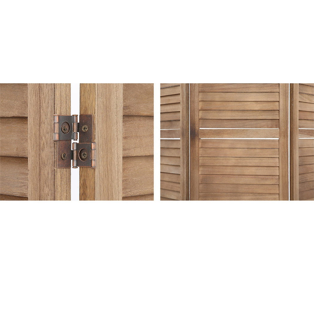 Wooden Room Divider Screen 8 Panel - Brown
