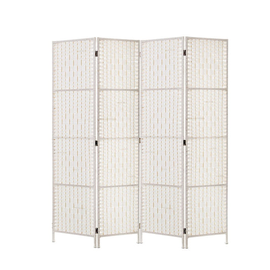 4 Panel Room Divider Screen Privacy Timber Foldable Dividers Stand White