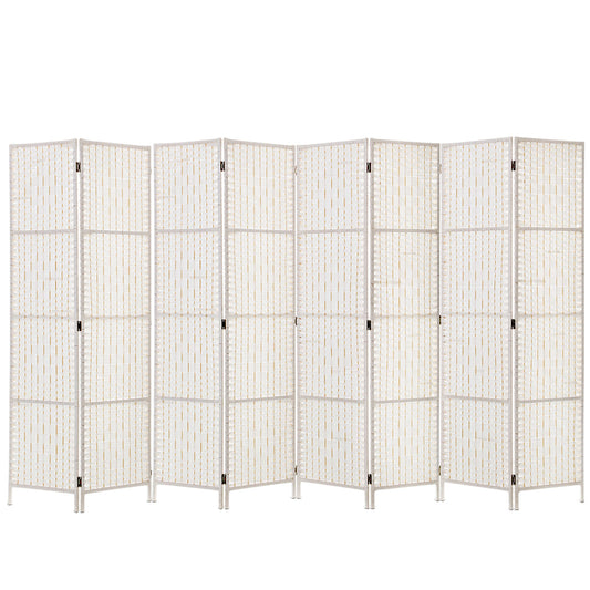 8 Panel Room Divider Screen Privacy Timber Foldable Dividers Stand White