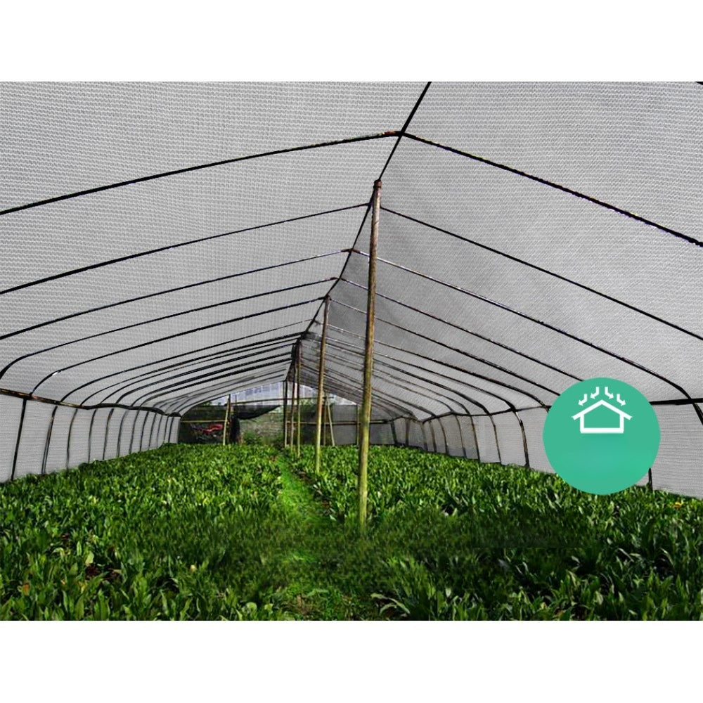 Sun Shade Cloth Sail Roll Mesh Garden Outdoor White - 3.66x10m