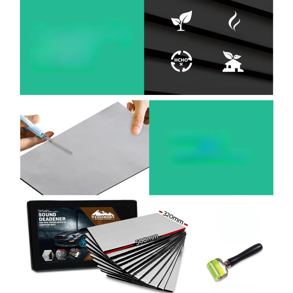 Car Sound Deadener Mat Heat Insulation Sound Vibration - 12pcs