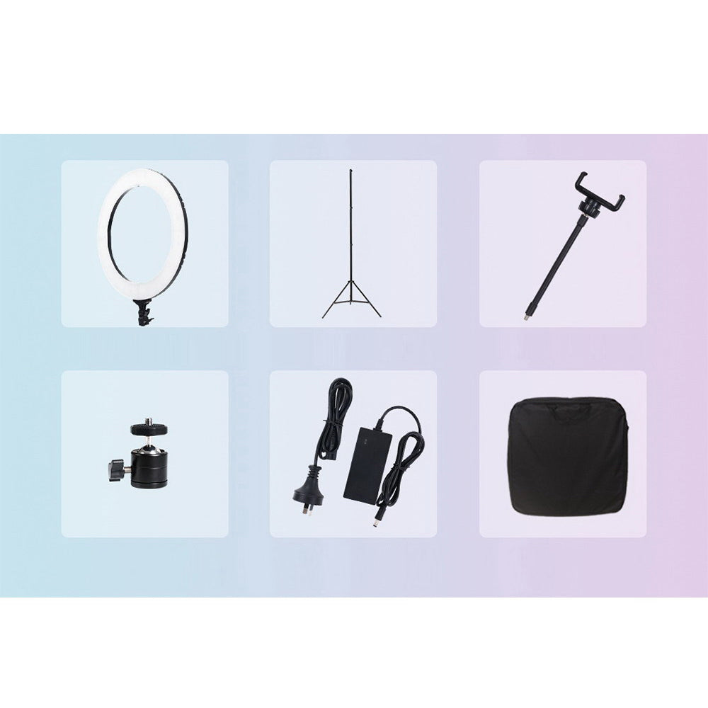 Dimmable LED Ring Light with Stand 6500K 5800LM - 19 LED