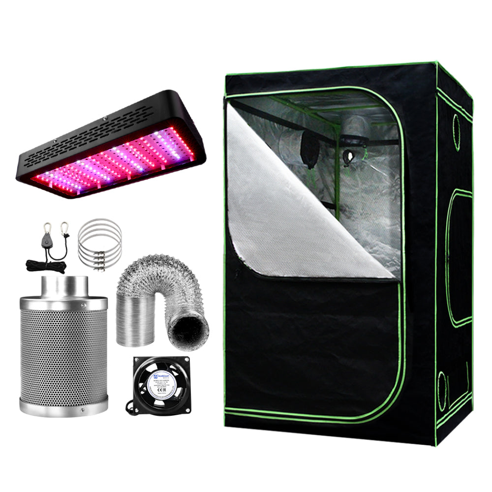 Grow Tent 1000W LED Grow Light 120X120X200cm Mylar 4" Ventilation