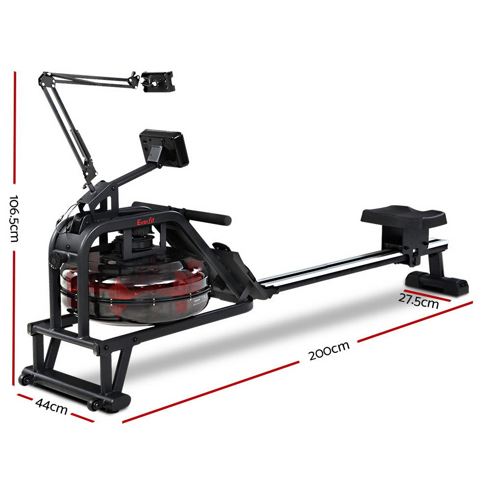 Rowing Exercise Machine Rower Water Resistance Fitness Gym - Weight Capacity 150kg