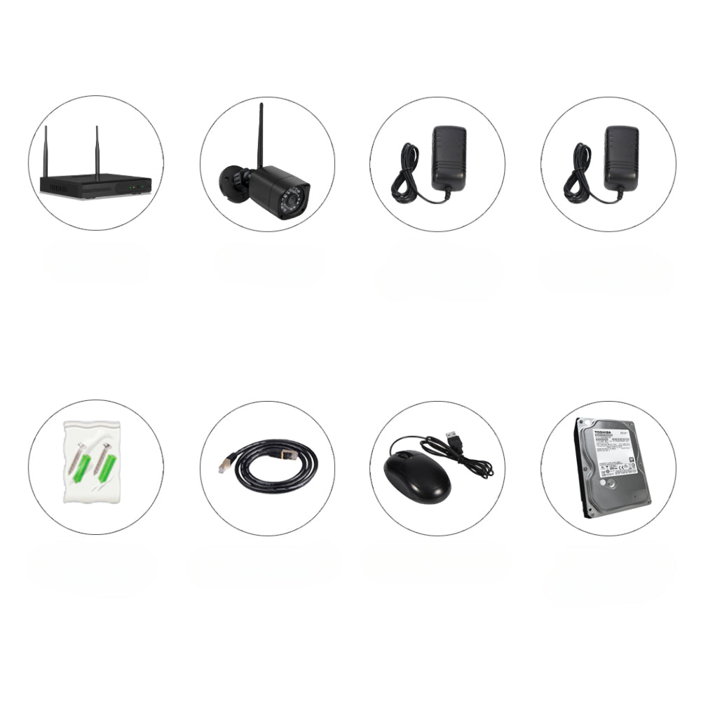 CCTV Wireless Security Camera System 8CH Home Outdoor WIFI 6 Square Cameras Kit 1TB