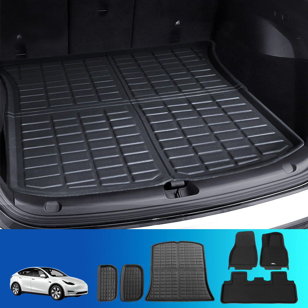 Car Rubber Floor Trunk Toolbox Cargo Mat - For Tesla Model Y