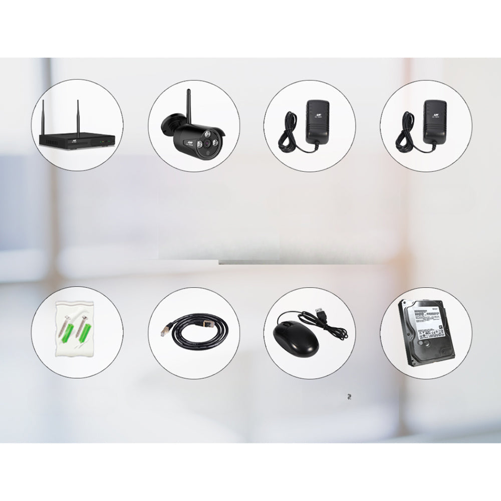 CCTV Wireless Security Camera System 8CH Home Outdoor WIFI 8 Bullet Cameras Kit 1TB