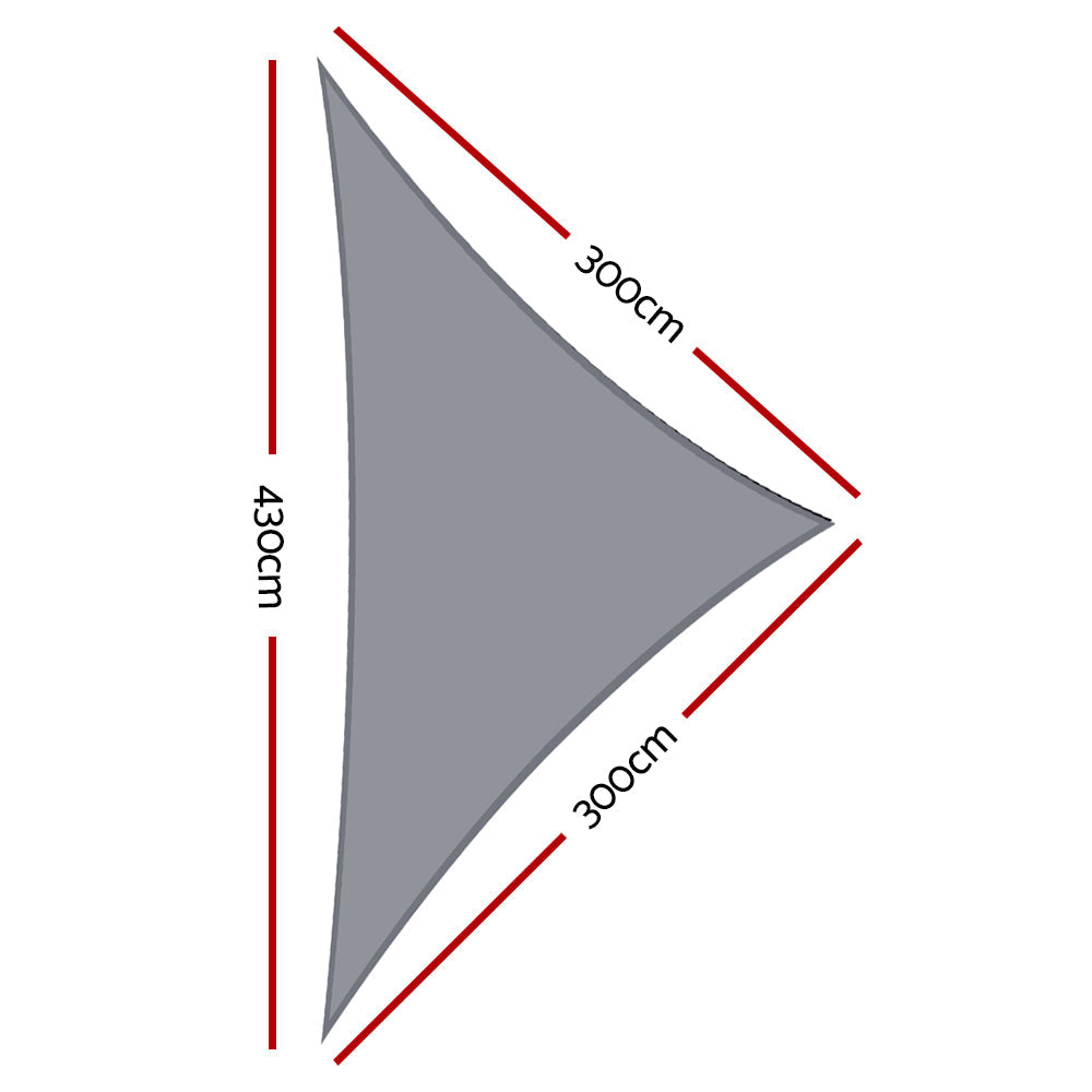 Sun Shade Sail Cloth Outdoor Canopy Rectangle 280GSM - 3x3x4.3m