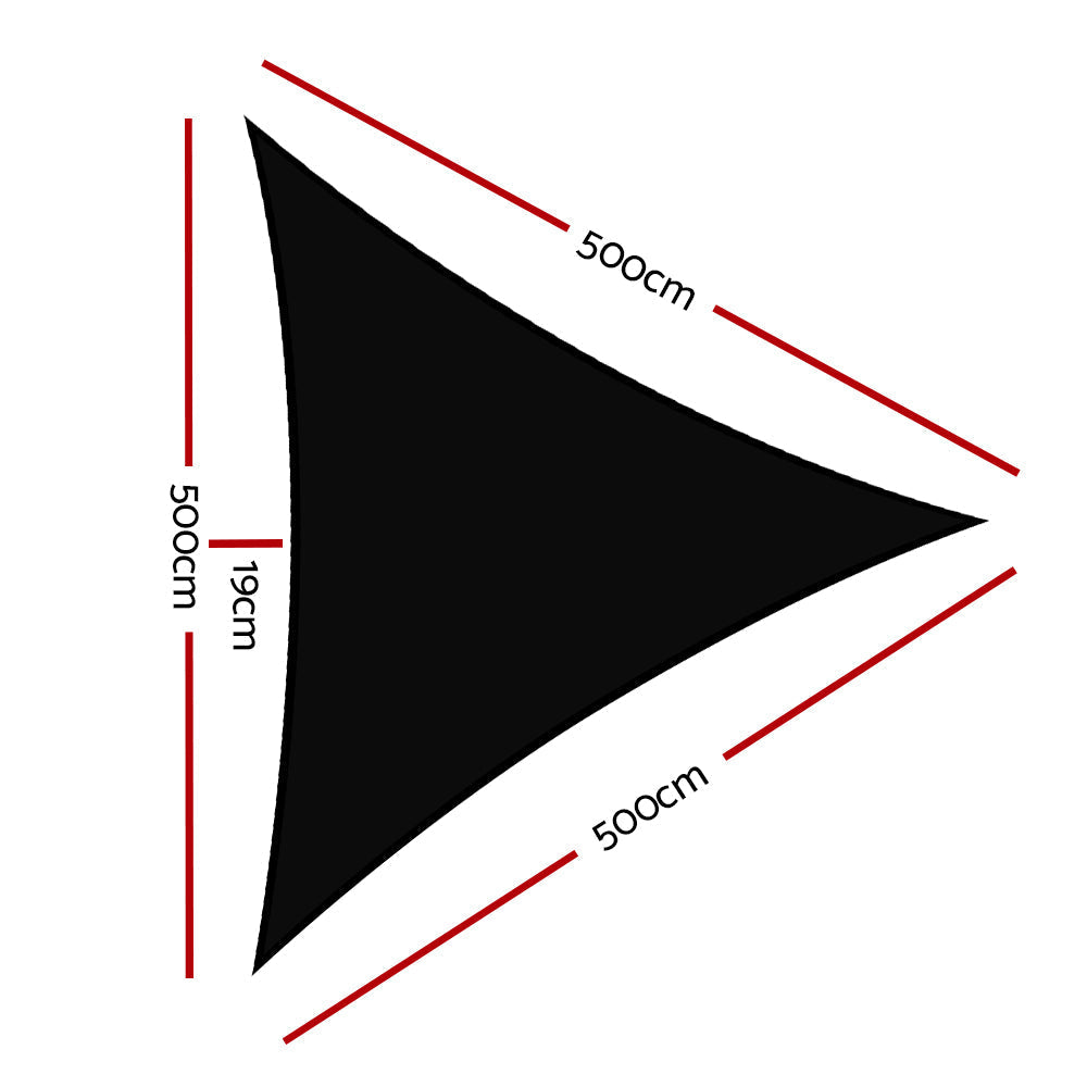 Sun Shade Sail Cloth Outdoor Canopy Triangle 280GSM - 5x5x5m