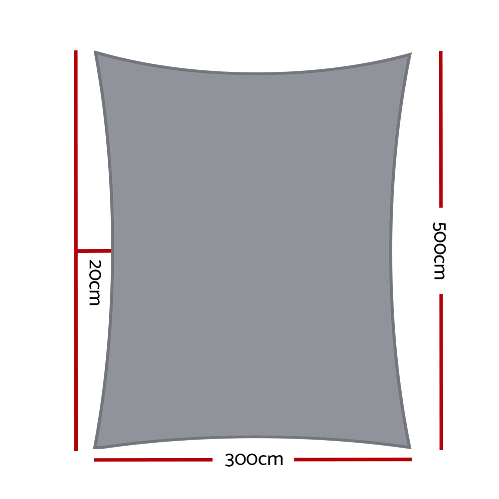 Shade Sail Cloth Canopy Awning Outdoor Rectangle - 3x5m