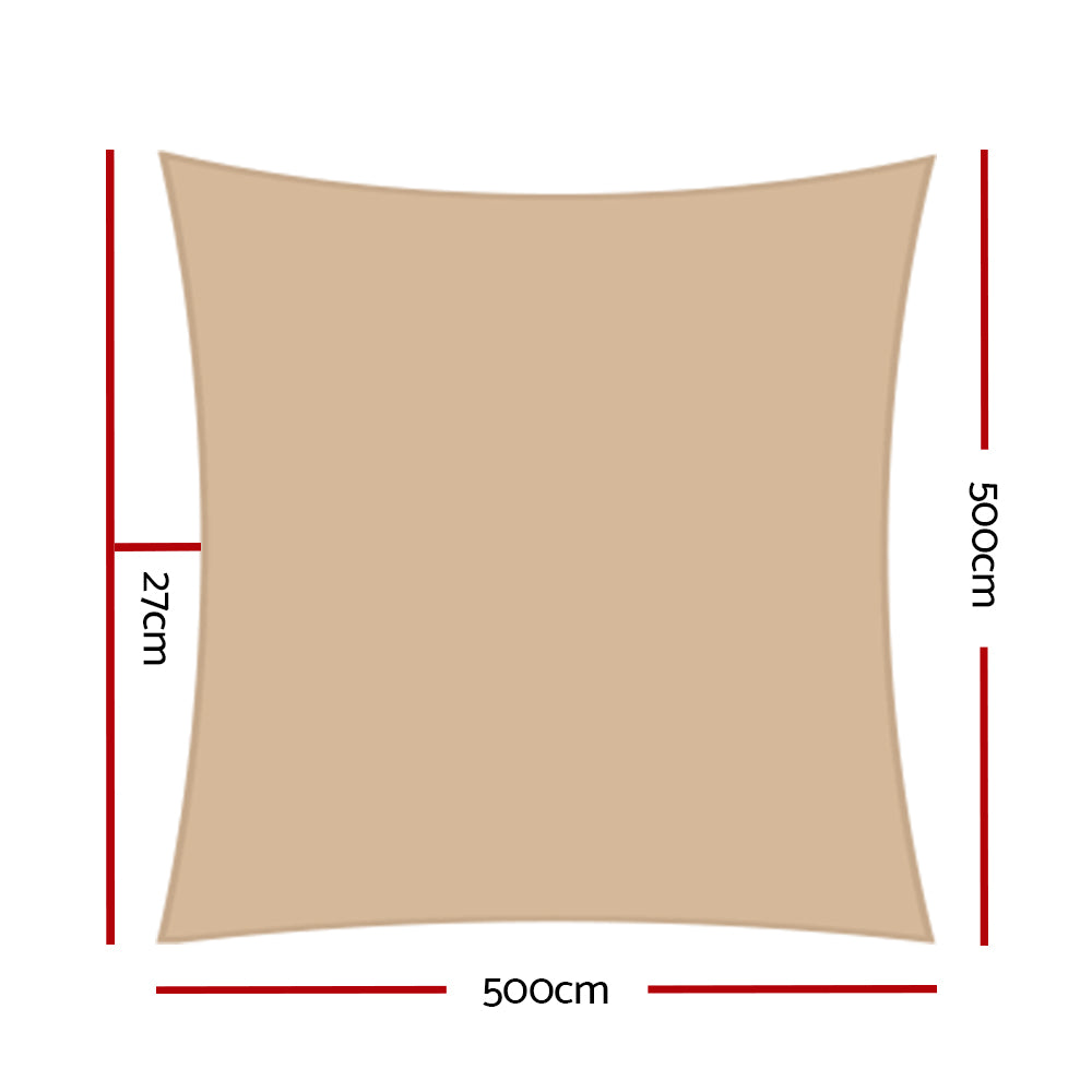 Shade Sail Sun Shadecloth Canopy Square 280GSM - 5x5m