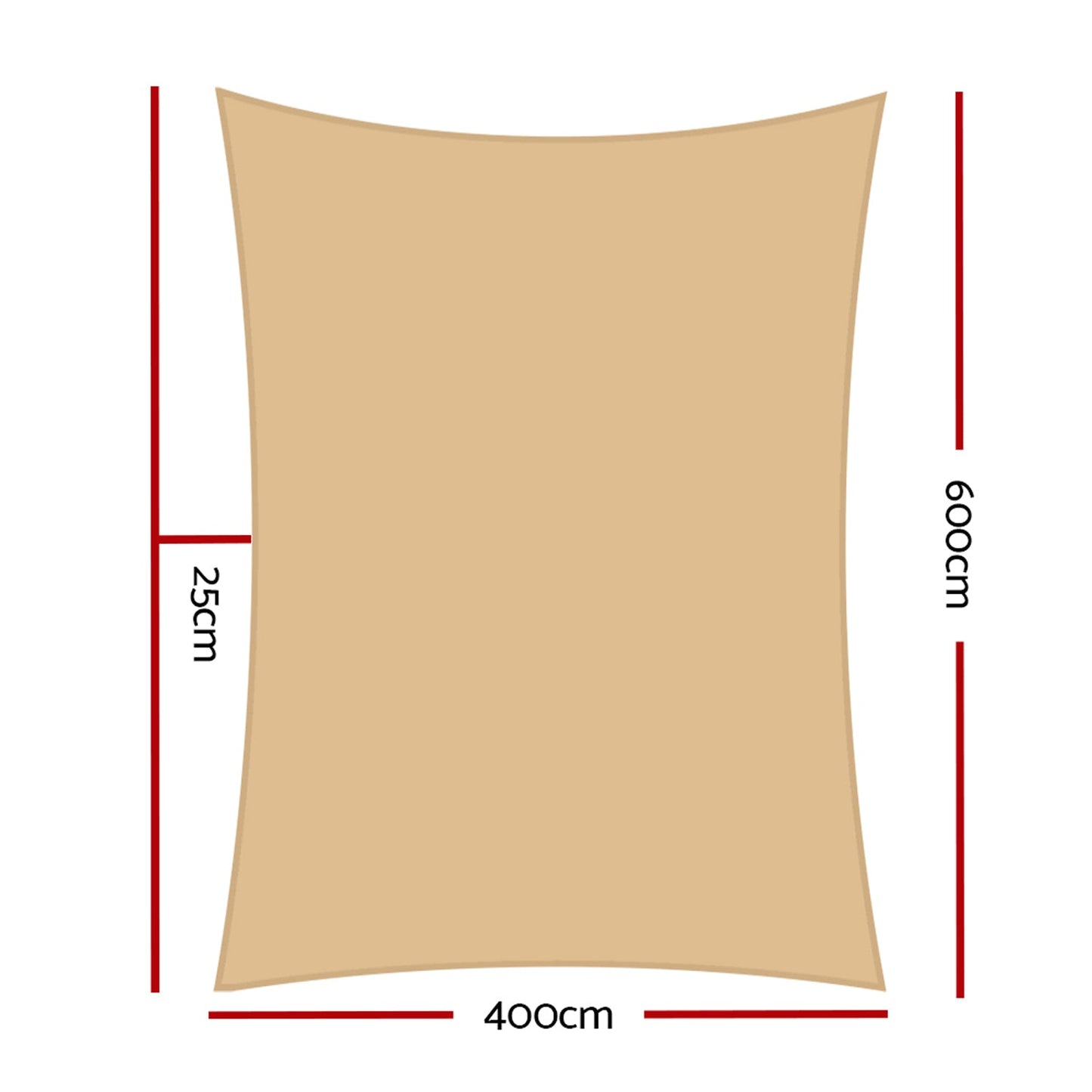 Waterproof Rectangle Shade Sail Cloth - Sand Beige 4 x 6m
