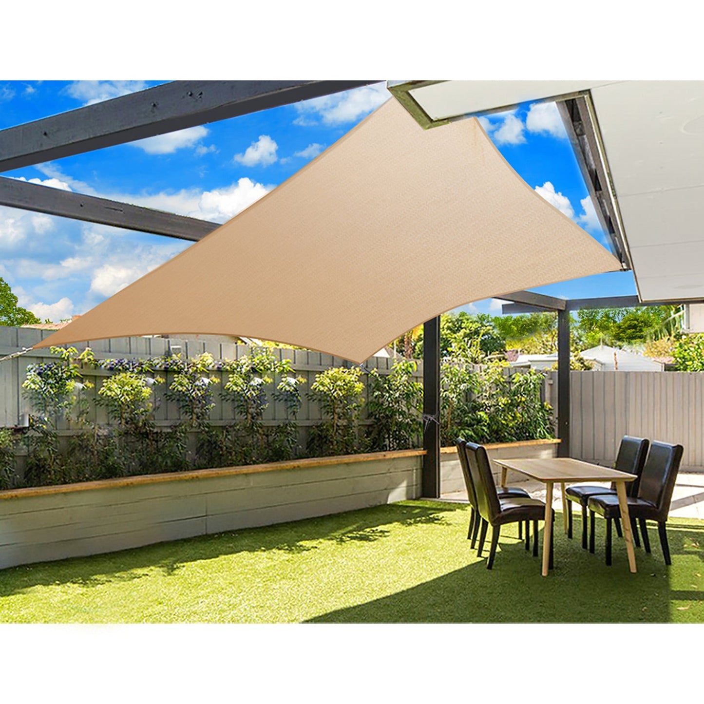 Waterproof Rectangle Shade Sail Cloth - Sand Beige 4 x 6m