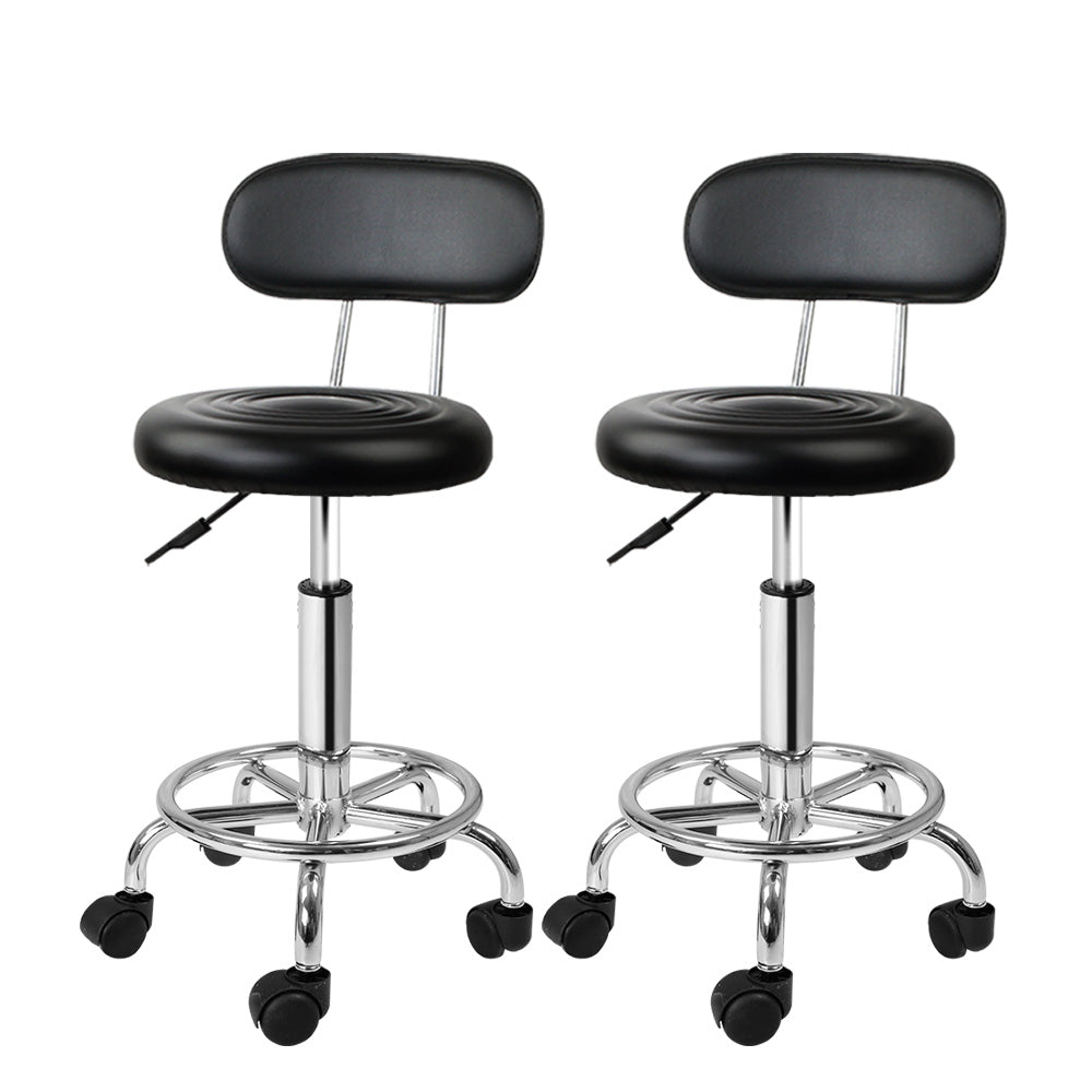 2X Salon Stool Swivel Backrest Chair Barber Hairdressing