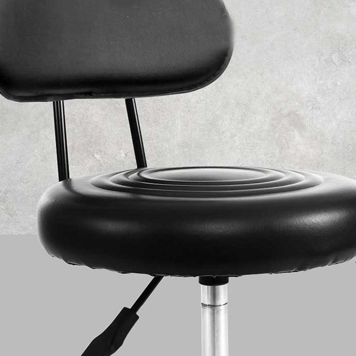 Hydraulic Lift Leather Salon Stool - Black